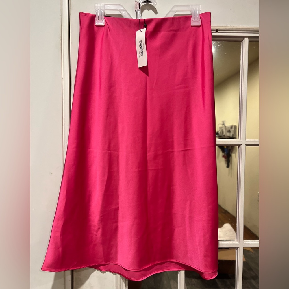 Satin midi skirt